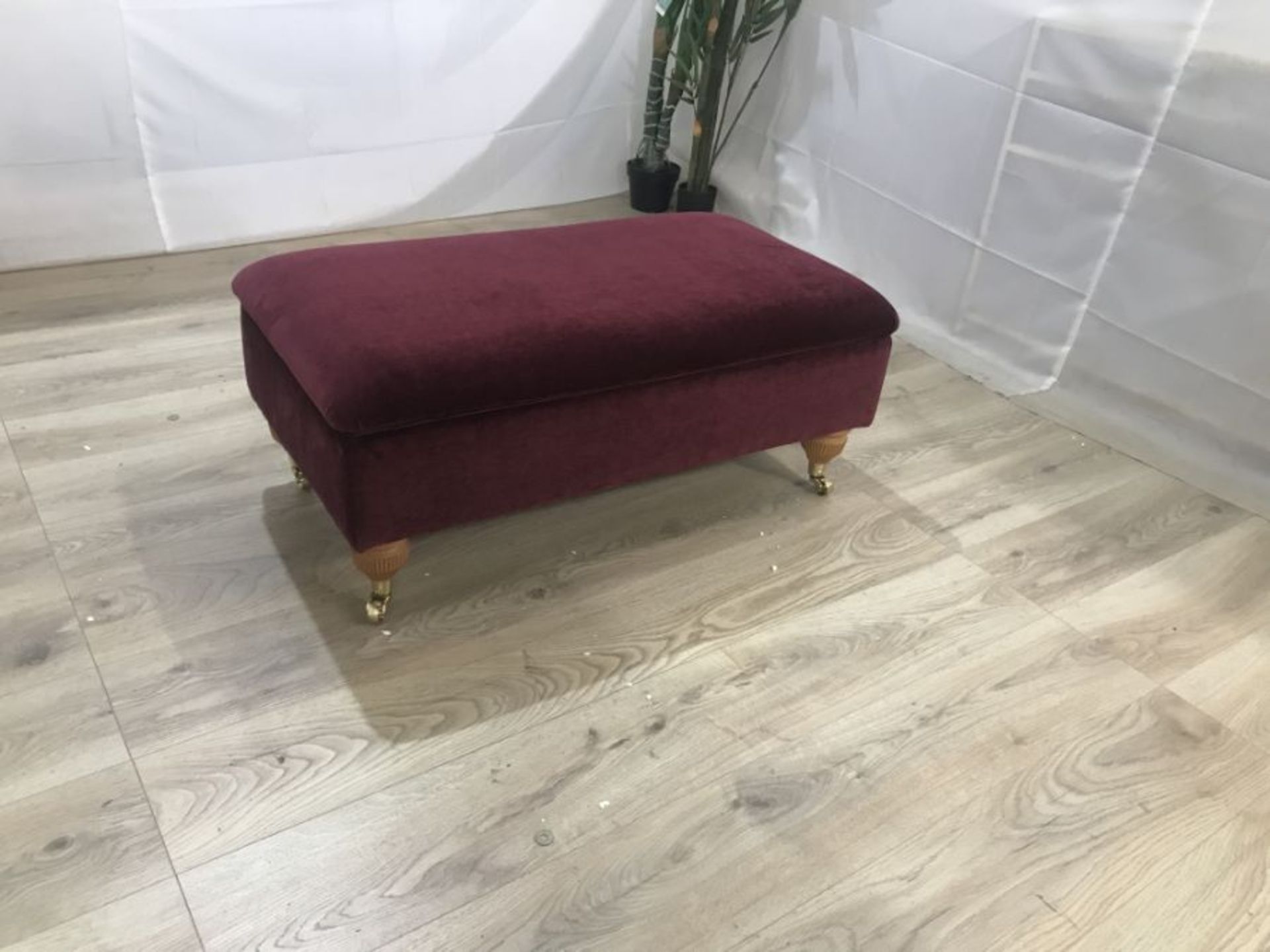 HSL Burrows Classic Legged V2 Ottoman Large Storage Volante Ruby Oak - RRP 305 SKU HSL-APM-FT010301