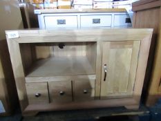Oak Furnitureland Bevel Natural Solid Oak Corner Tv Cabinet RRP ¶œ299.99