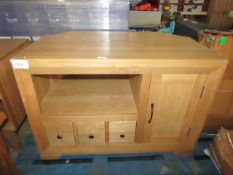 Oak Furnitureland Bevel Natural Solid Oak Corner Tv Cabinet RRP ¶œ299.99
