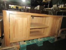 Oak Furnitureland Romsey Natural Solid Oak Large Tv Unit RRP ¶œ364.99 (SKU OAK-APM-RMS027 PID OAK-AP