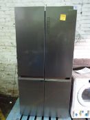 Haier 4 door american style fridge freezer, tested and working for coldness, has a small dent on the