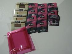 Small Pink Bag Containing 15 Eye Shadow Items Being 10 X Louder Powder Various Colours 1 X Metalic