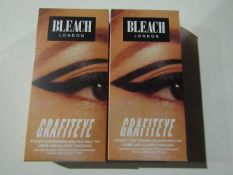 2x Bleach London - Grafiteye Graphic Felt Tip Liner & Clumpy Mascara Set - New & Boxed.