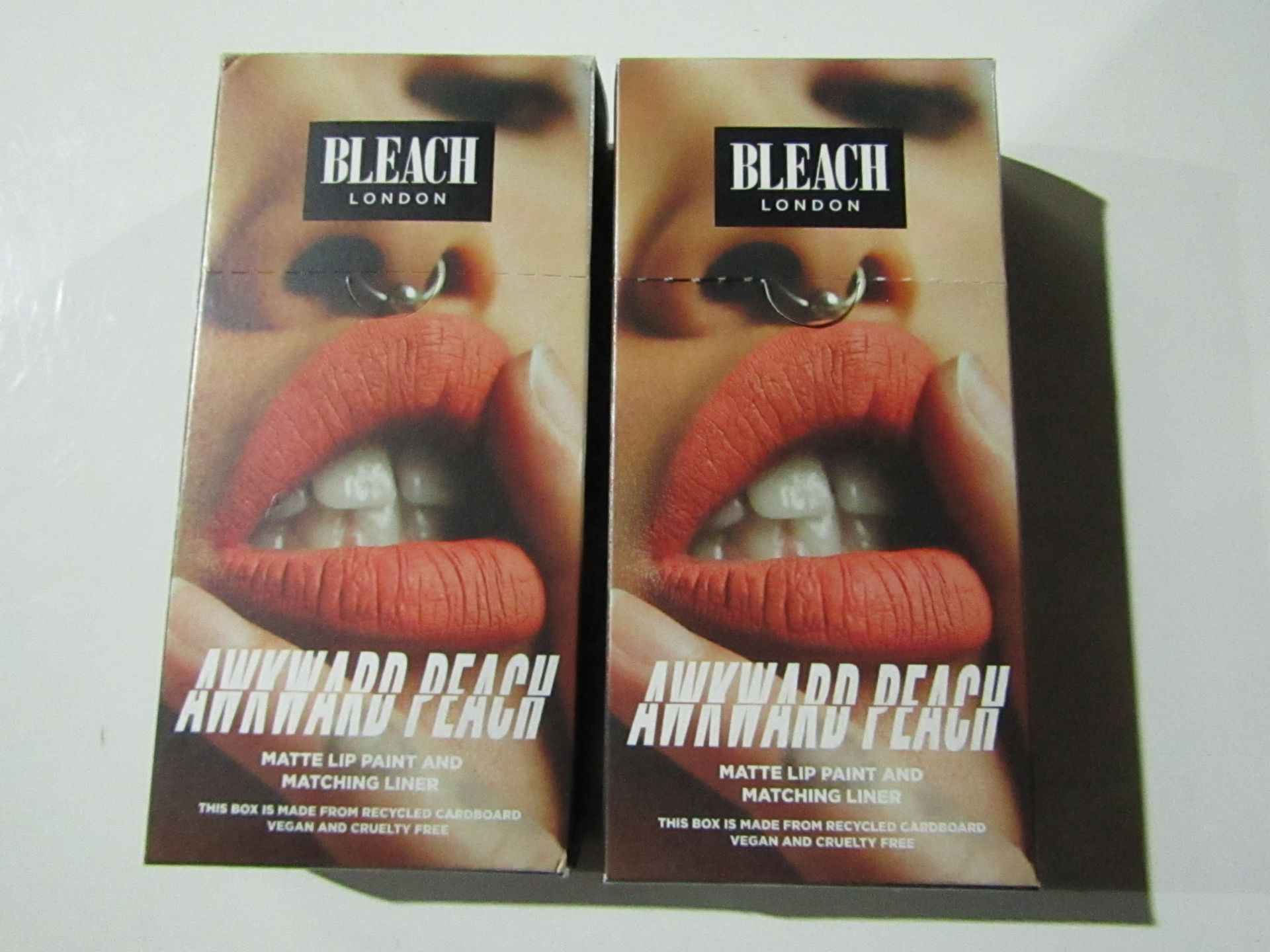 2x Bleach London - Awkward Peach Matte Lip Paint & Matching Liner - New & Boxed.