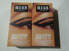 2x Bleach London - Grafiteye Graphic Felt Tip Liner & Clumpy Mascara Set - New & Boxed.