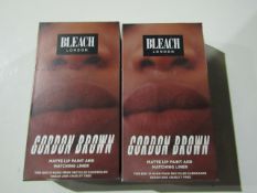 2x Bleach London - Gordon Brown Matte Lip Paint & Matching Liner - New & Boxed.