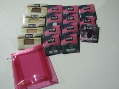 Small Pink Bag Containing 15 Eye Shadow Items Being 10 X Louder Powder Various Colours 1 X Metalic