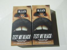 2x Bleach London - Text Me Black Matte Lip Paint & Matching Liner - New & Boxed.