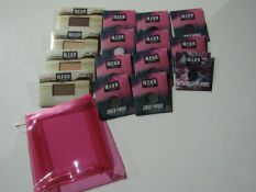 Small Pink Bag Containing 15 Eye Shadow Items Being 10 X Louder Powder Various Colours 1 X Metalic