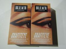 2x Bleach London - Grafiteye Graphic Felt Tip Liner & Clumpy Mascara Set - New & Boxed.