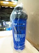 Approx 864 Protein shaker bottles, new and wrapped, colours may vary between pink and blue