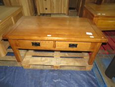 Oak Furnitureland Original Rustic Solid Oak 4 Drawer Storage Coffee Table RRP ¶œ219.99 (SKU OAK-