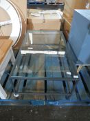 Glass and metal coffee table, good condition