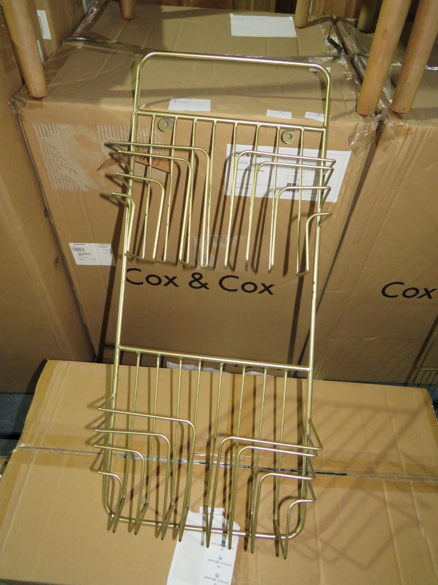 Cox & Cox Gold Wall Magazine Rack RRP ¶œ45.00 SKU 1733084 (PLT 3RD AVE PALLET 64)