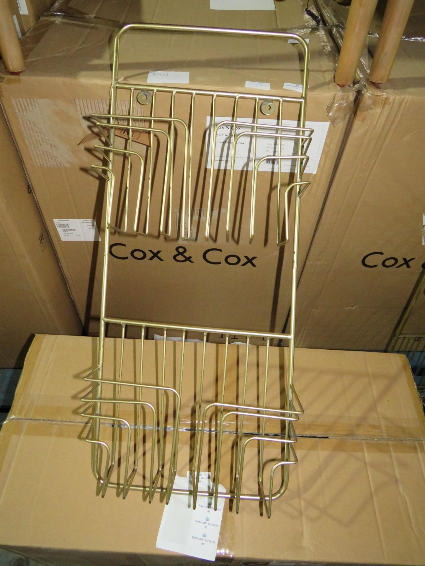 Cox & Cox Gold Wall Magazine Rack RRP ¶œ45.00 SKU 1733084 (PLT 3RD AVE PALLET 64)