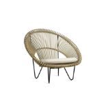 Heals Roy Cocoon Chair Camel Donau Taupe Seat Cushion RRP £937.00