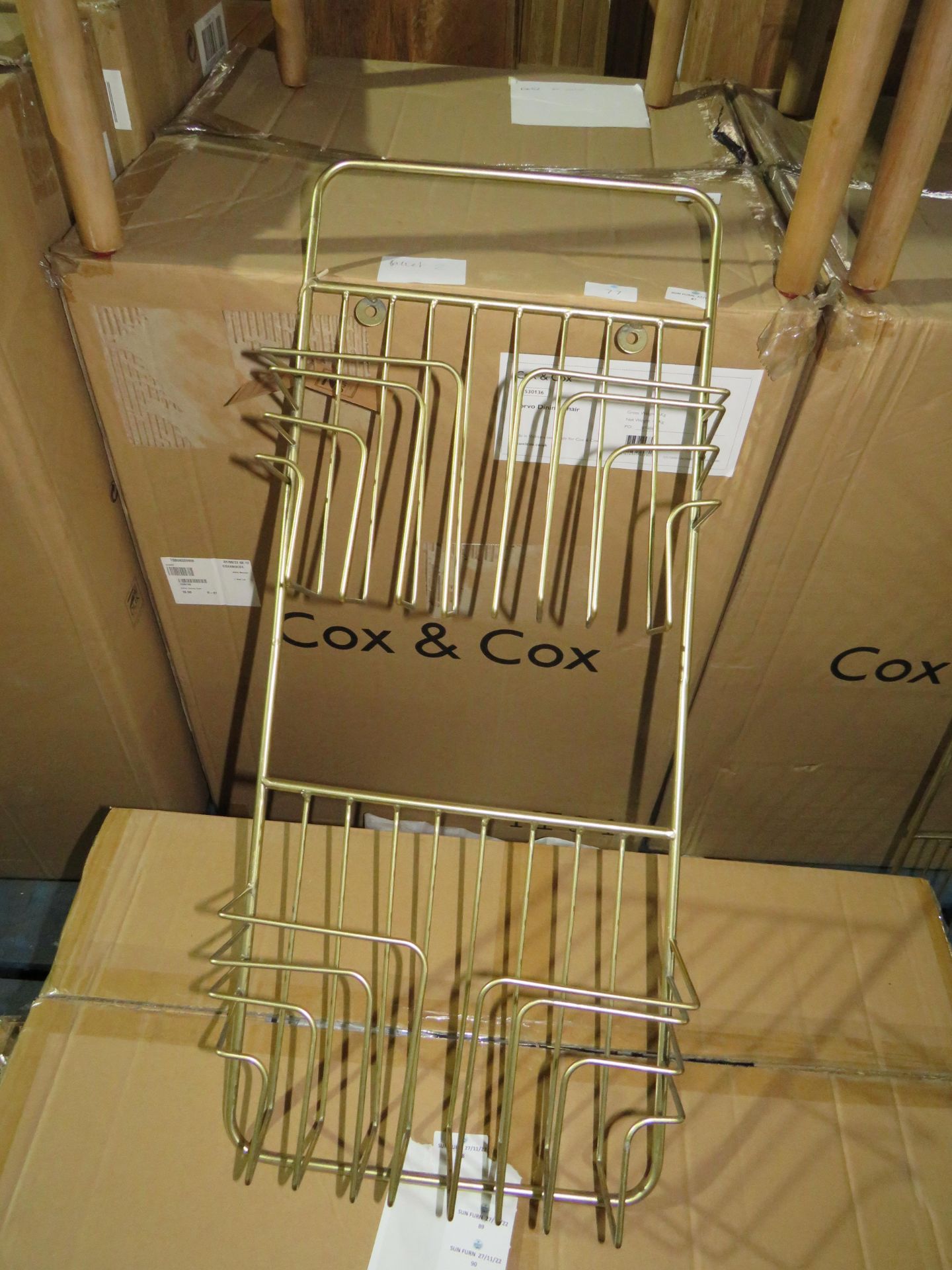 Cox & Cox Gold Wall Magazine Rack RRP ¶œ45.00 SKU 1733084 (PLT 3RD AVE PALLET 64)