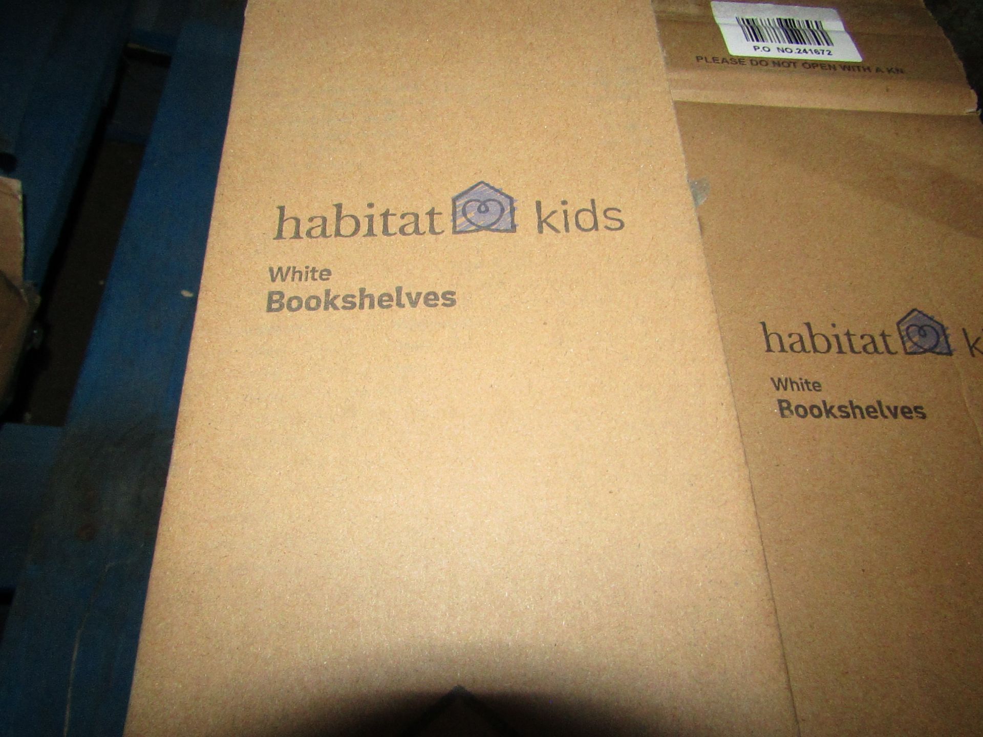 Habitat Kids - Set of 2 White Book Shelves - Unchecked & Boxed.