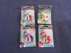 6x My Little Pony - Assorted 3D Erasers - All Unused & Packaged.