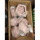 16x GoodHome - Zomi 9cm Geometric Glazed Pot ( Pink ) - New, No Packaging.