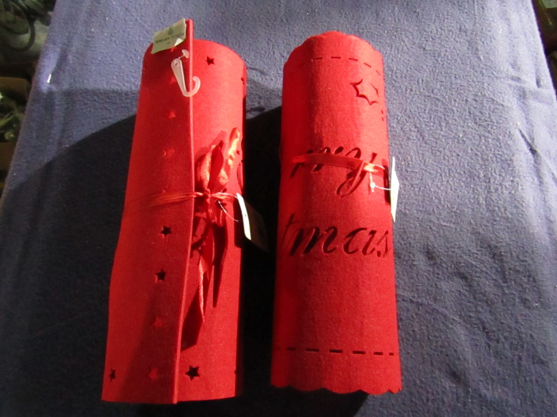 2x Christmas Story - Felt Red Table Runner ( 30x150cm ) - Unused & Packaged.