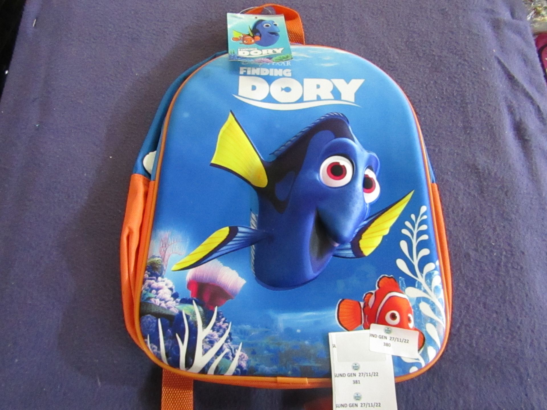 Finding Dory - 3D Backpack - Unused, No Packaging.