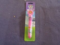 6x Paw Patrol - Skye Pink 10-Colour Spinning Top Pens - All New & Packaged.