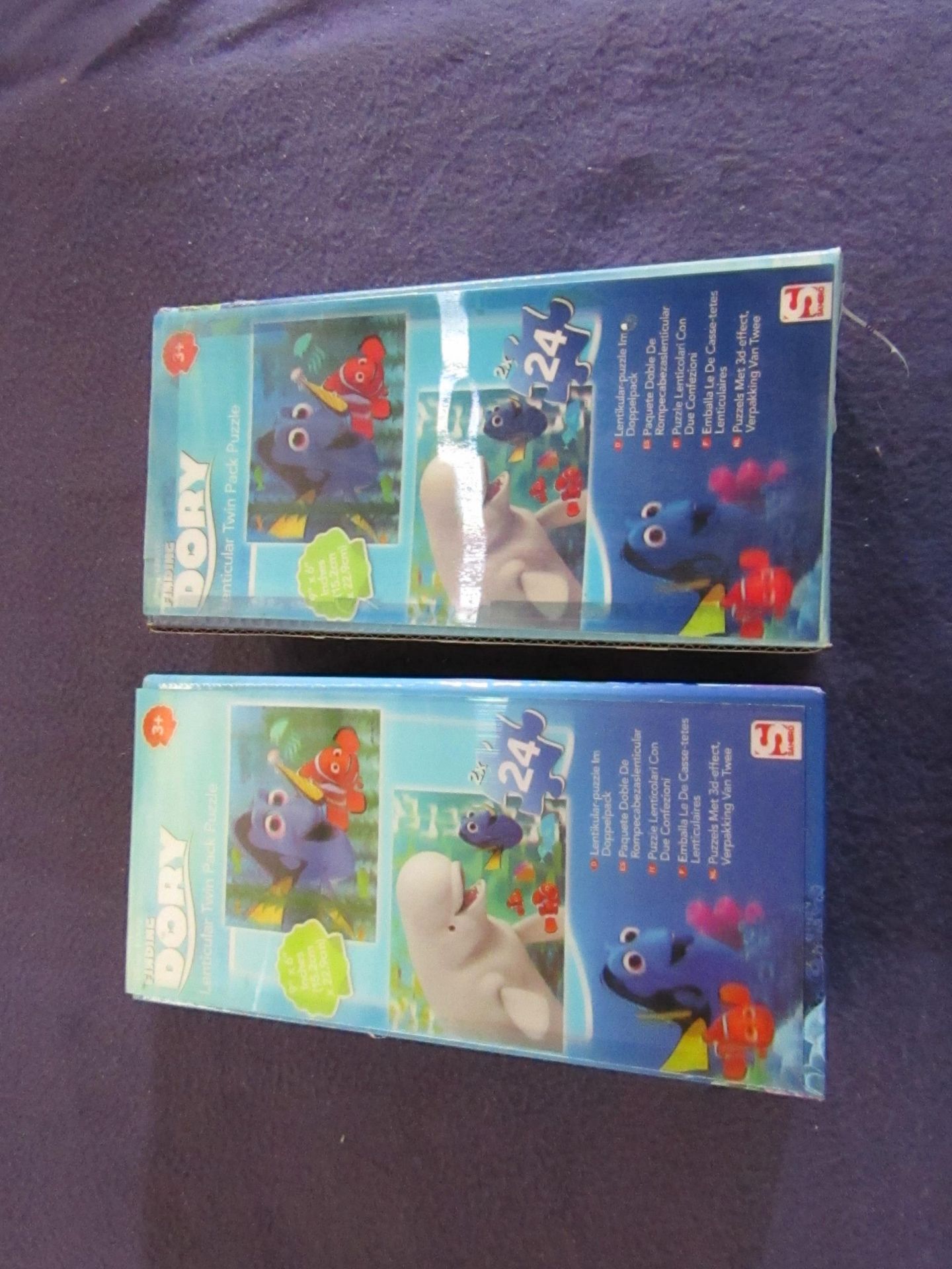 2x Disney - Finding Dory Lenticular Twin Pack Puzzle - Unchecked & Boxed.