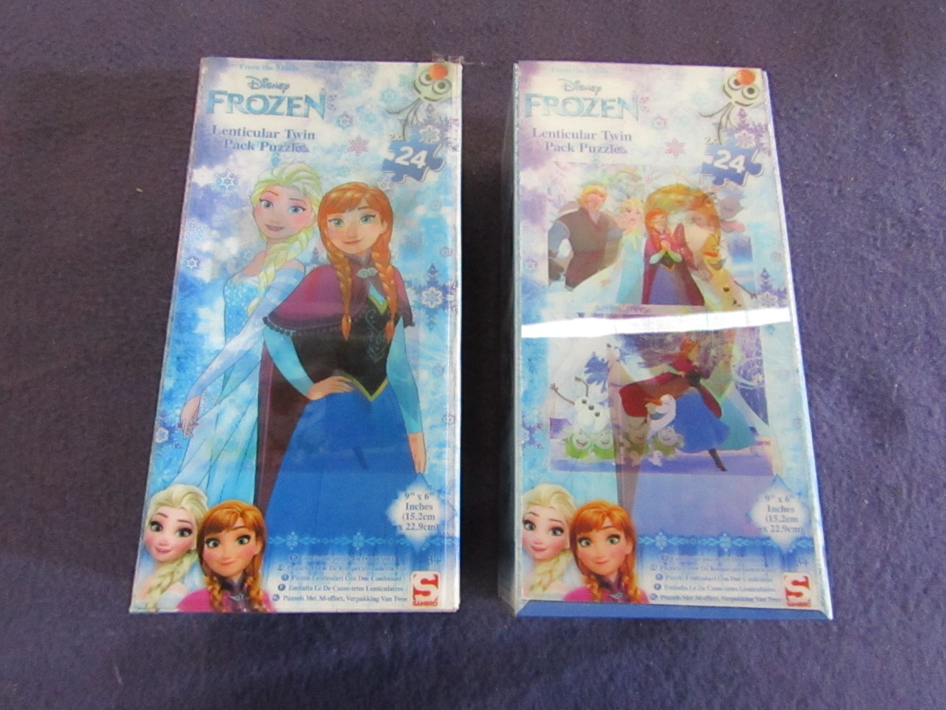 2x Disney - Frozen Lenticular Twin Pack Puzzle - Unchecked & Boxed.