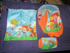 Winnie The Pooh - 3-Piece Bag Set ( Backpack, String Bag, Stationary Case ) - New & Packaged.