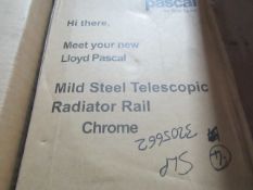 5x Lloyd Pascal - Chrome Mild Steel Telescopic Radiator Rail - Unchecked & Boxed.