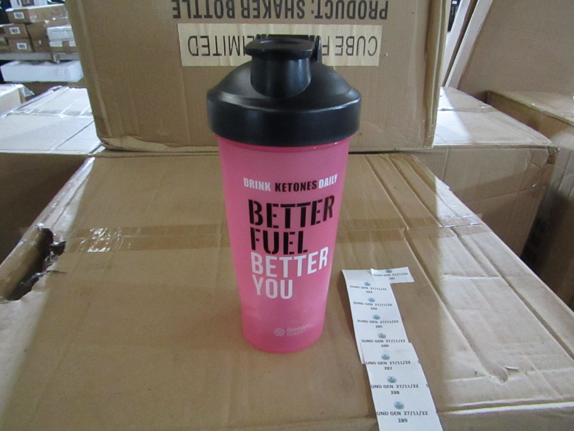 2x Blender Bottle - Pink Protein Shaker Bottle's - 600ml - New & Packaged.