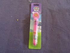 6x Paw Patrol - Skye Pink 10-Colour Spinning Top Pens - All New & Packaged.