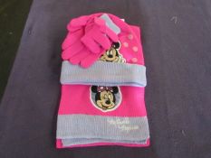 Minnie Mouse - Hat, Scarf & Gloves Set - Unused & Packaged.