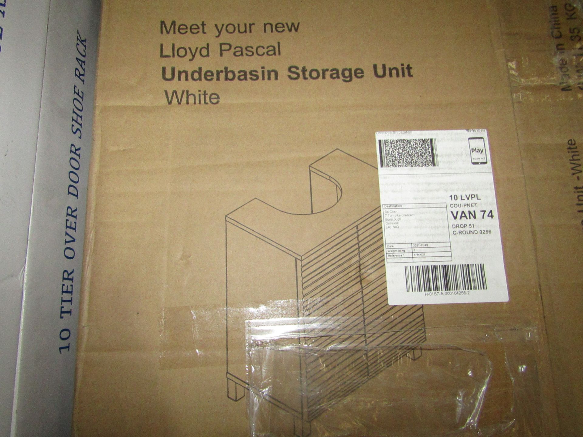 Lloyd Pascal - White Underbasin Storage Unit - Unchecked & Boxed.