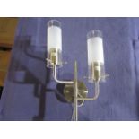 Unbranded - Double Glass Wall Light - Stainless Steel -Good Condition & Boxed.