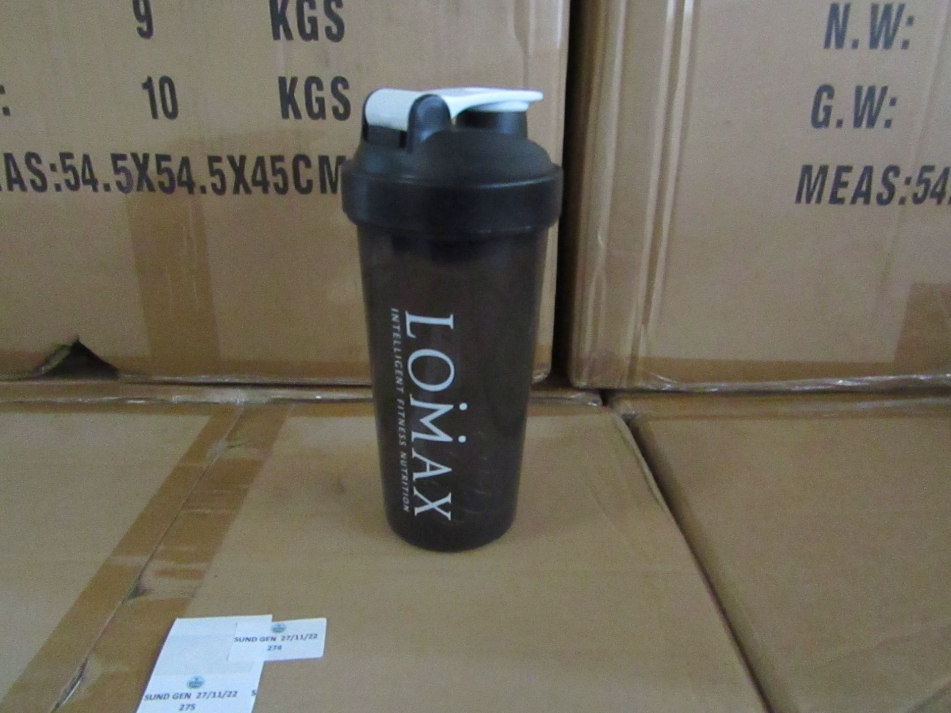 10x Lomax - Black Protein Shaker Bottle's - 600ml - New & Packaged.