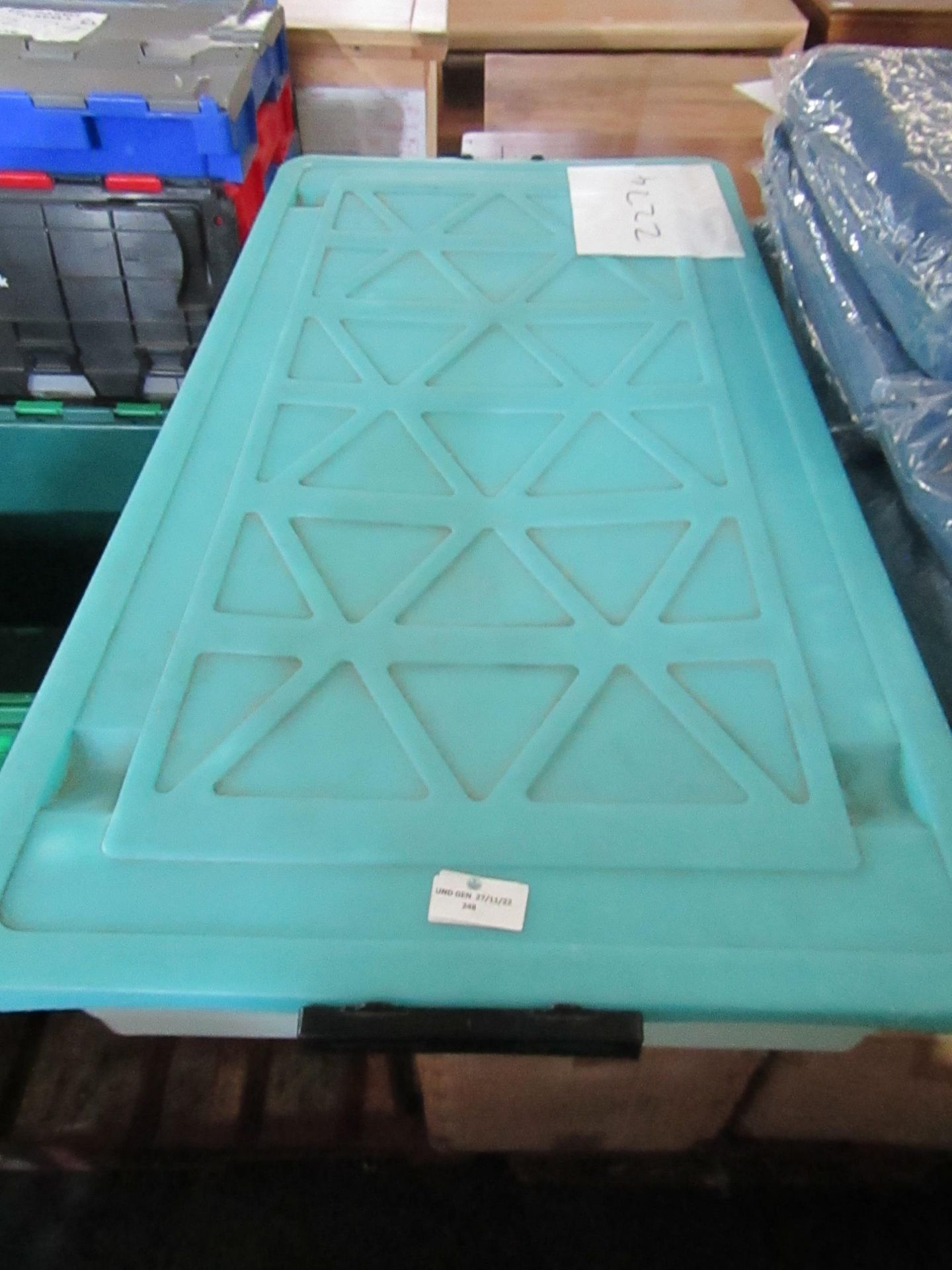 Contico - Large Plastic Storage Box With Wheels - Used Condition, Still Very Usable.