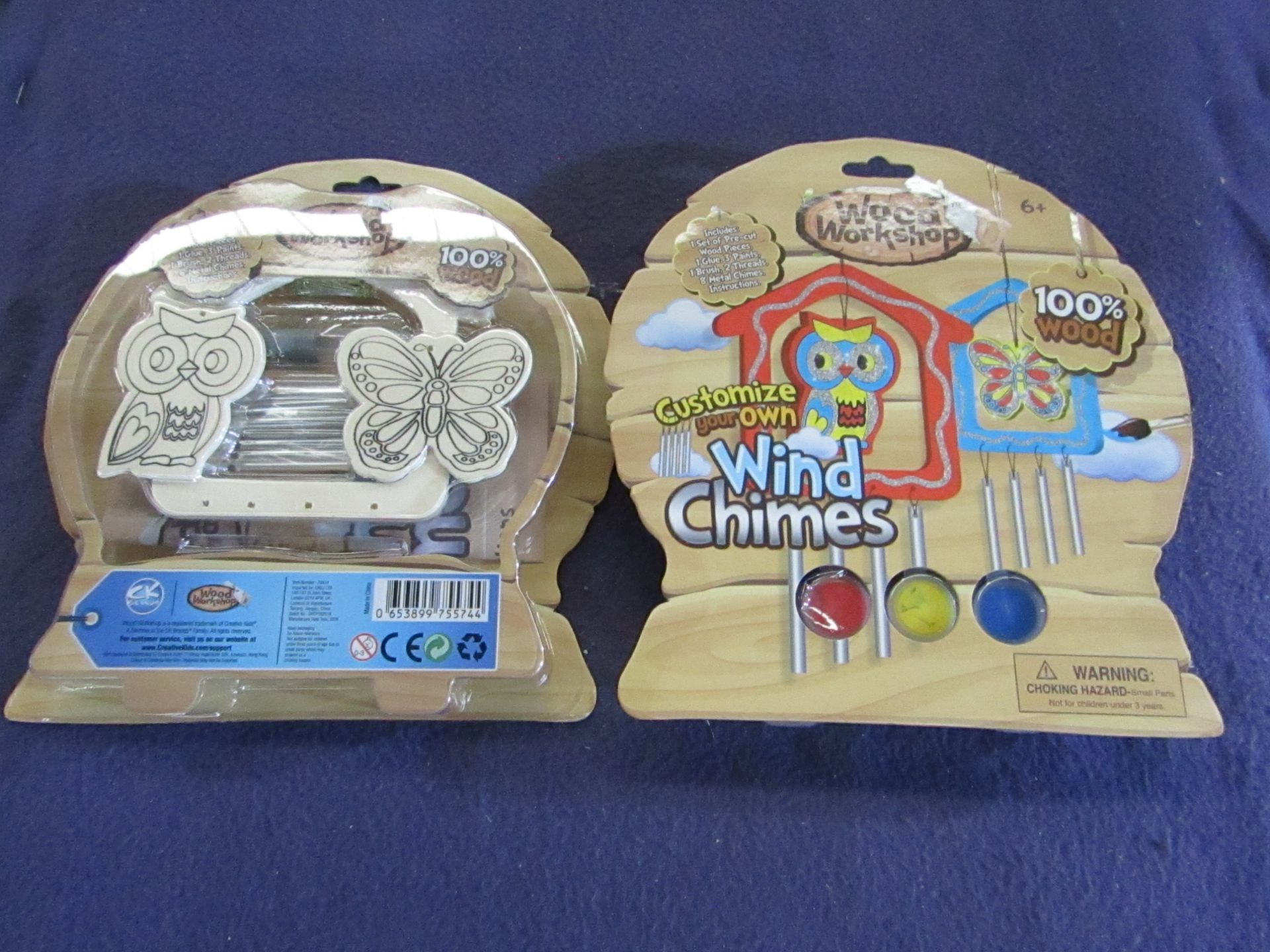 2x Wood Workshop - Customize Your Own Wind Chimes - Unused & Packaged.