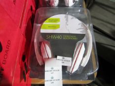 GTX Sound - SHW40 White Stereo Hi-Fi Headphones - Packaging May Be Damaged.