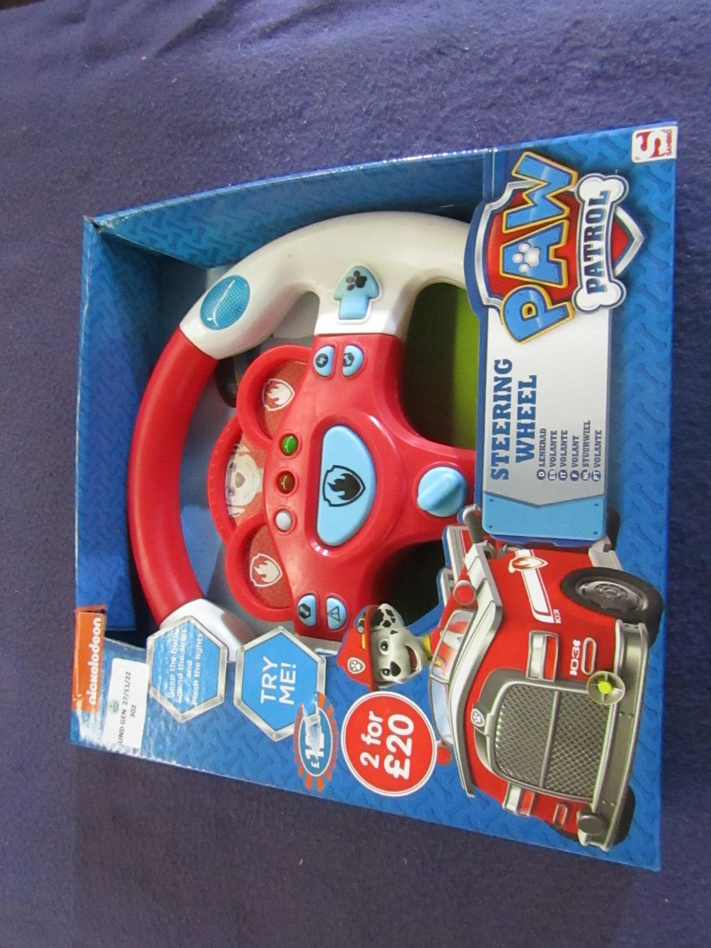 Nickelodeon - Paw Patrol Steering Wheel - Unused & Boxed.
