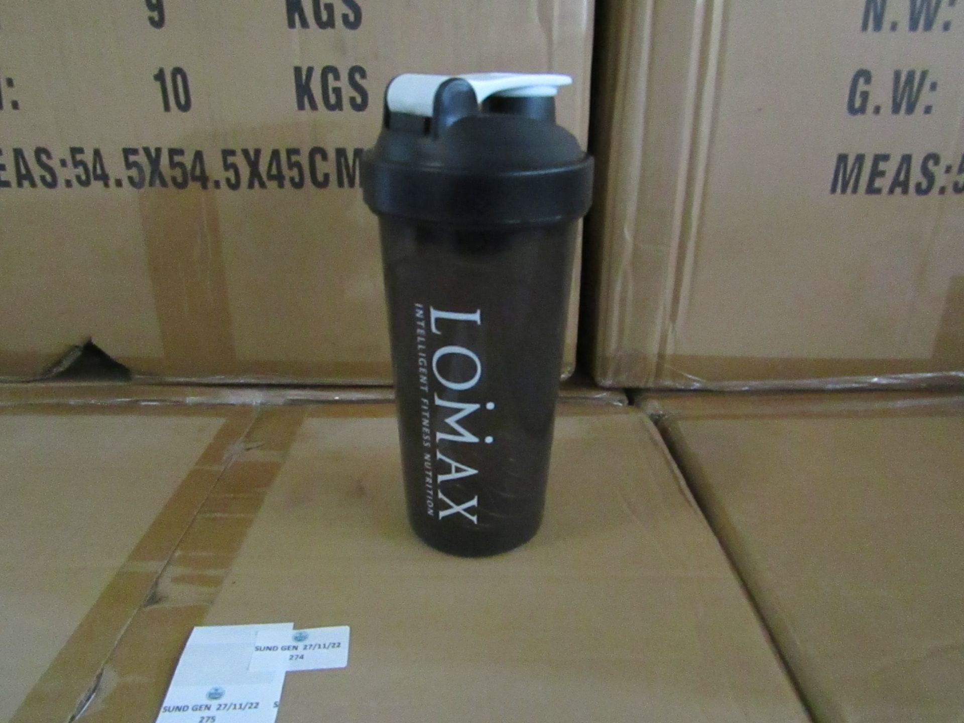2x Lomax - Black Protein Shaker Bottle's - 600ml - New & Packaged.