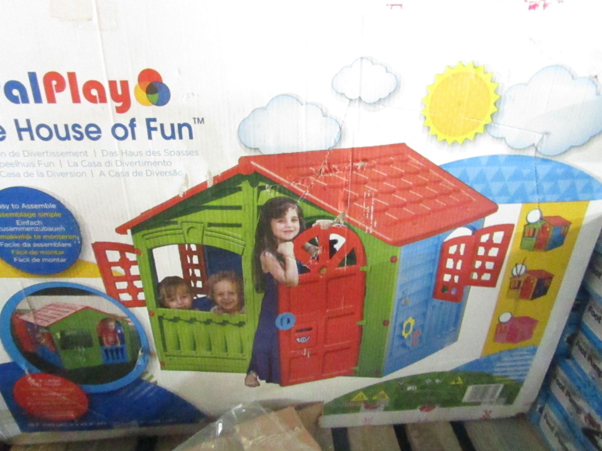 Palplay - Plastic Playhouse House of Fun Indoor & Outdoor Playhouse | UV Resistant | Playhouse for