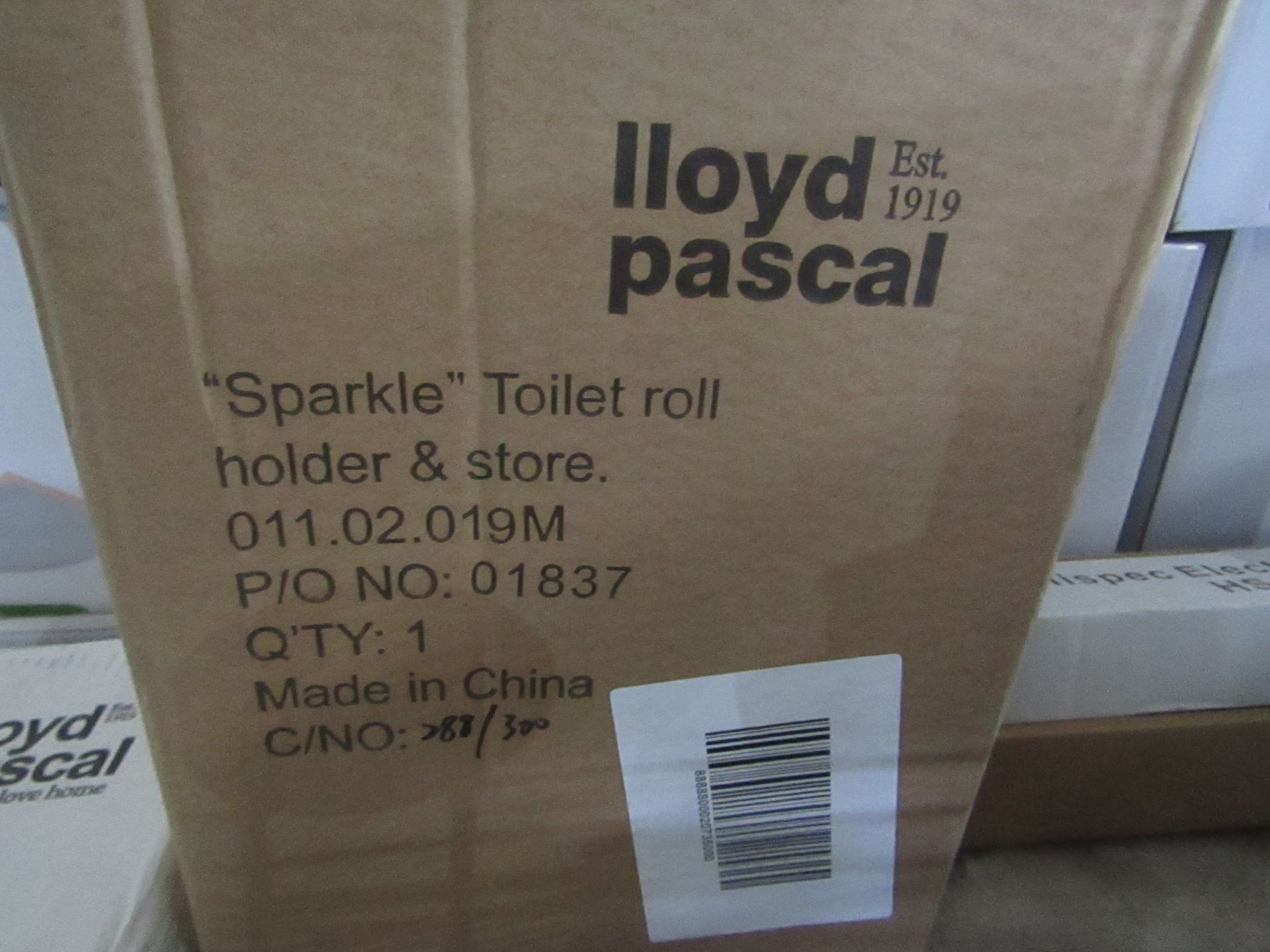 Lloyd Pascal - Sparkle Toilet Roll Holder & Store - Unchecked & Boxed.