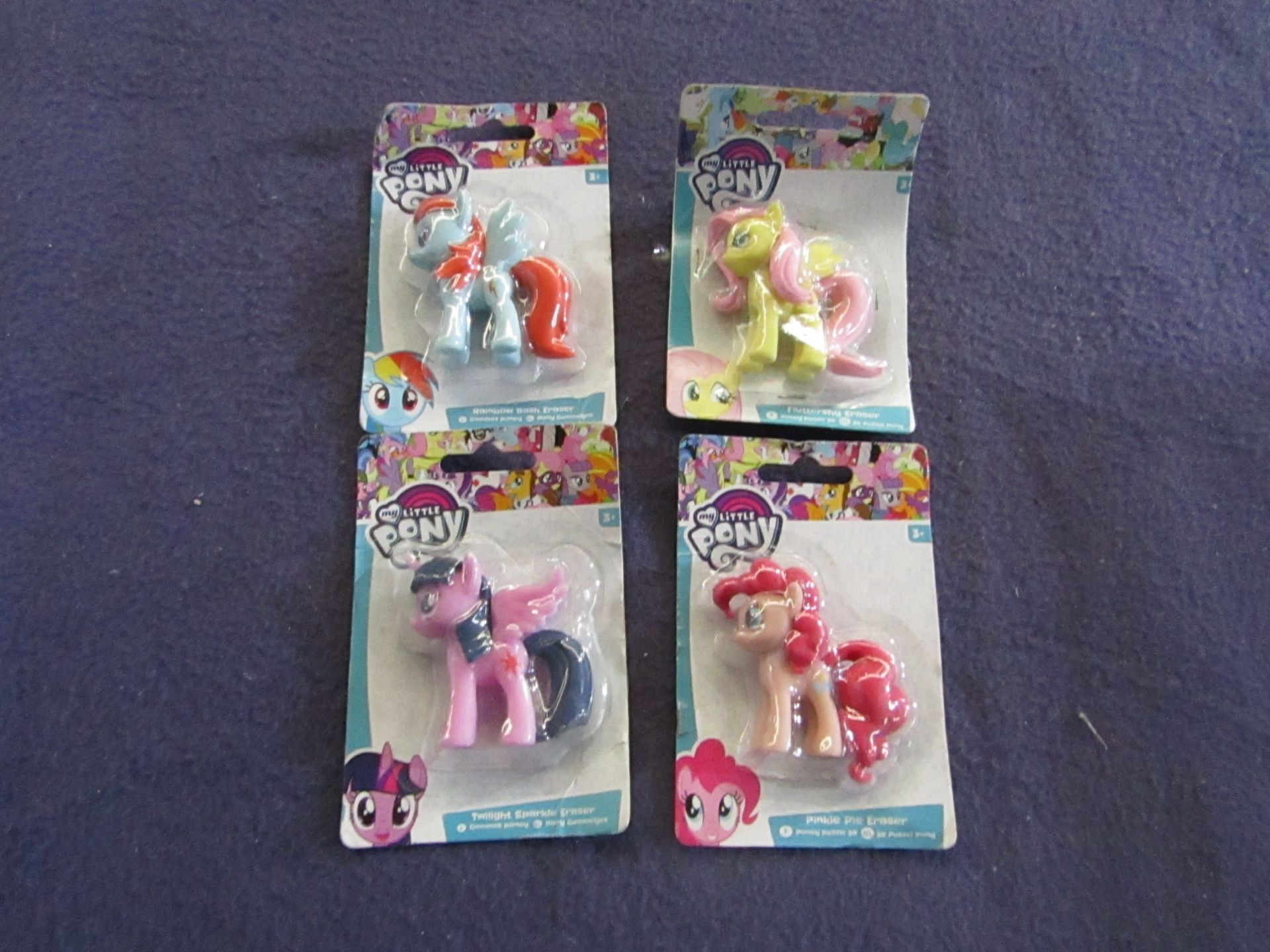 6x My Little Pony - Assorted 3D Erasers - All Unused & Packaged.