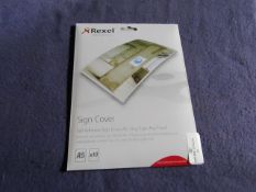 5x Rexel - Self Adhesive Sign Cover A5 ( Packs of 10 ) - New & Boxed.