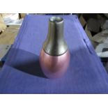 David Fischhoff - 30cm Silver / Pink 2 Tone Pearlized Vase - Good Condition & Boxed.