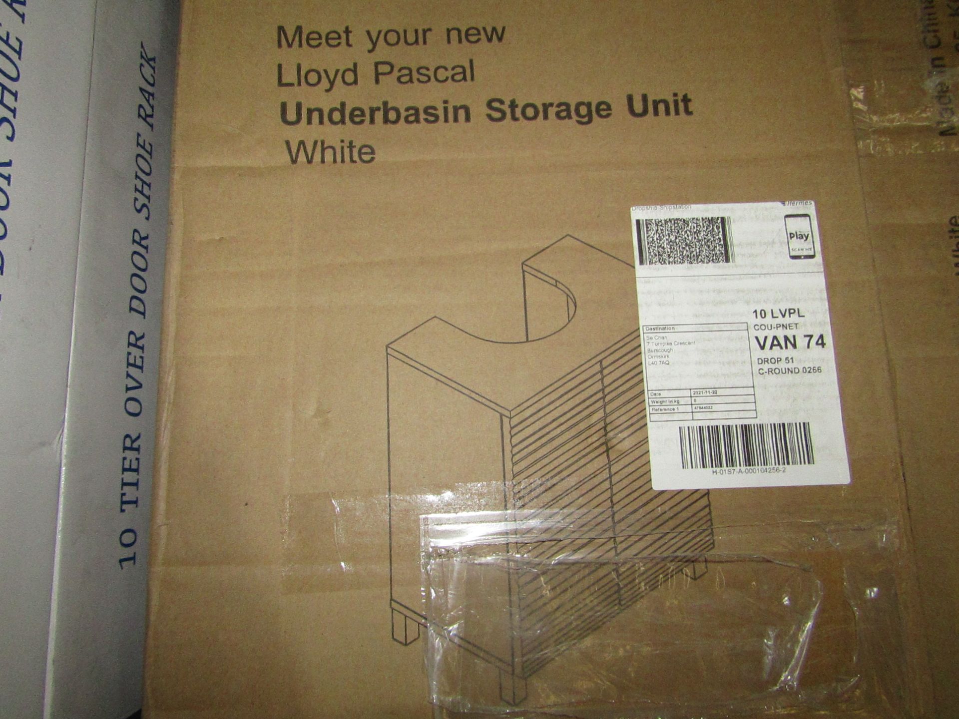 Lloyd Pascal - White Underbasin Storage Unit - Unchecked & Boxed.