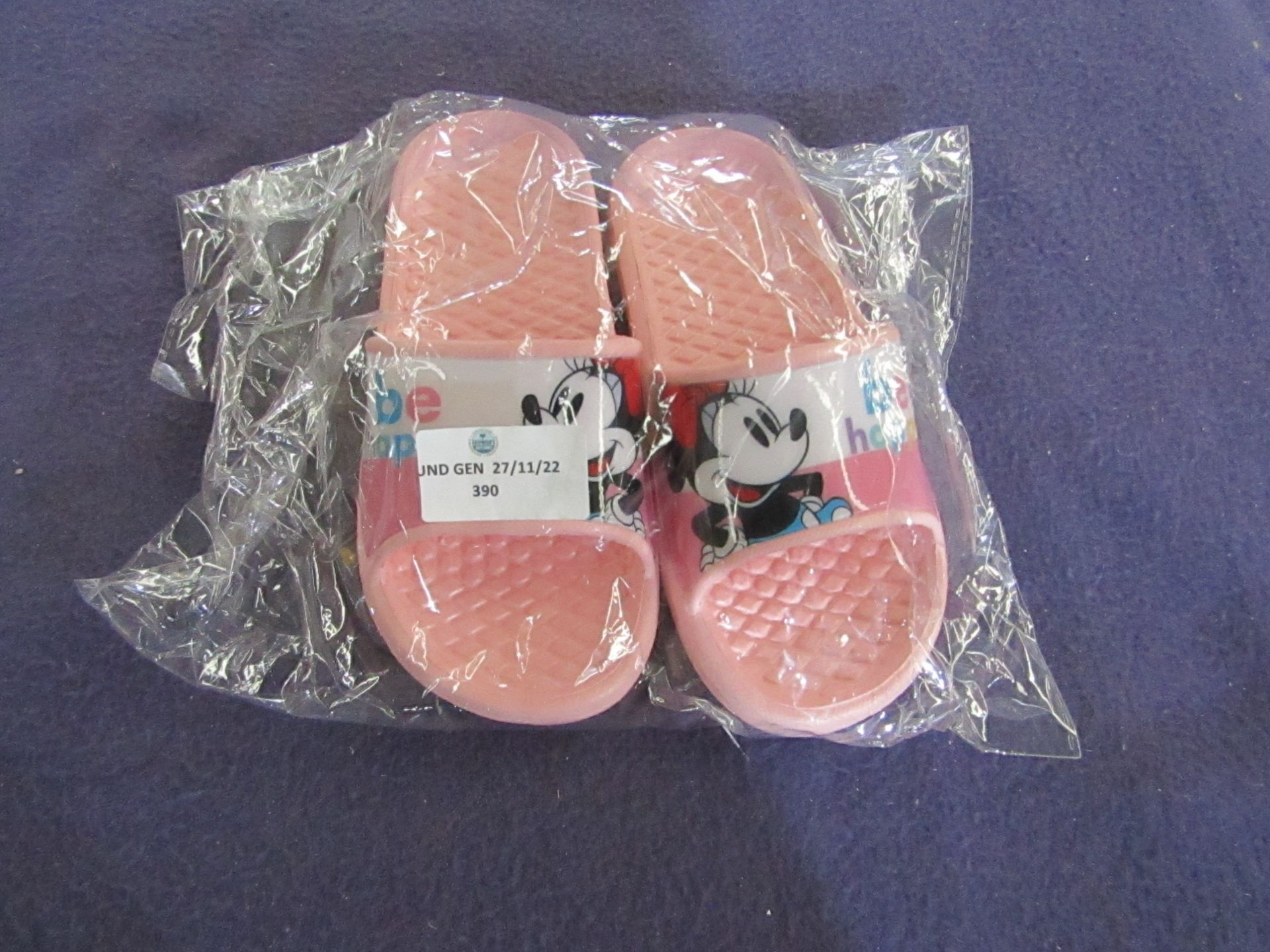 Minnie Mouse - Pink Slidders - Size 26/27 - Unused & Packaged.