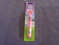 6x Paw Patrol - Skye Pink 10-Colour Spinning Top Pens - All New & Packaged.